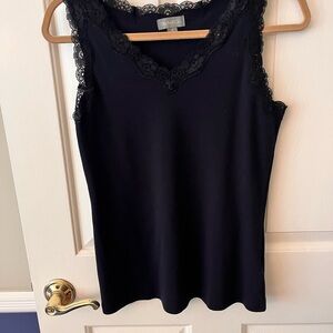 Style & Co. Black Lace Trim Tank Top